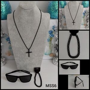 Men Necklace Sets With Sunglasses (MSS6)
